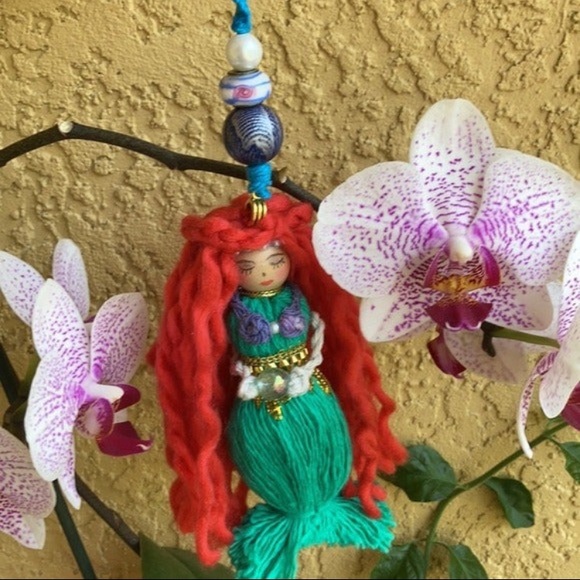 Mermaid macrame Hanger Doll Handmade  100% Handmade - Picture 8 of 12